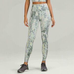 LULULEMON WUNDER TRAIN HIGH-RISE TIGHT 25" CINDER GRAIN SMOKED SPRUCE SIZE 4